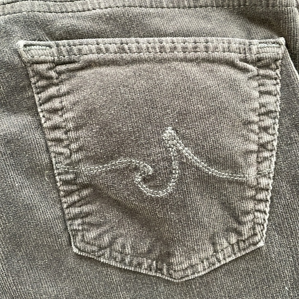 Sz26 AG Adriano Goldschmied The Stevie Slim Straight Grey Corduroy Denim EUC - Picture 10 of 12